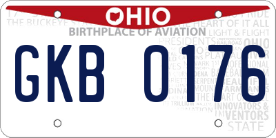 OH license plate GKB0176