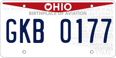 OH license plate GKB0177