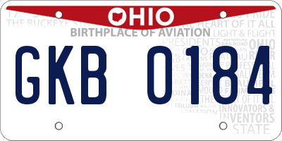OH license plate GKB0184