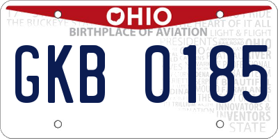 OH license plate GKB0185
