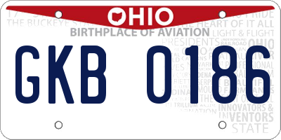 OH license plate GKB0186