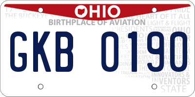 OH license plate GKB0190