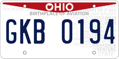 OH license plate GKB0194