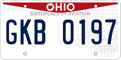 OH license plate GKB0197