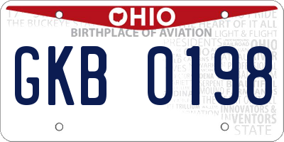 OH license plate GKB0198