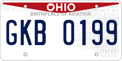 OH license plate GKB0199