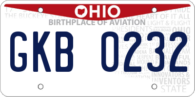 OH license plate GKB0232