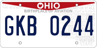 OH license plate GKB0244