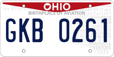 OH license plate GKB0261