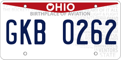 OH license plate GKB0262