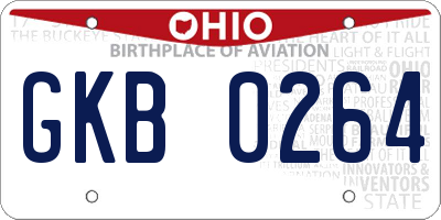 OH license plate GKB0264