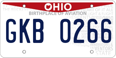 OH license plate GKB0266
