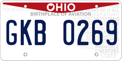 OH license plate GKB0269