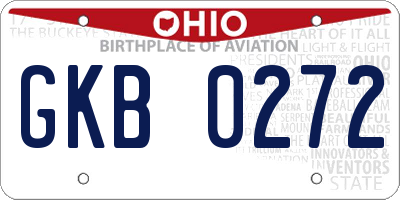 OH license plate GKB0272