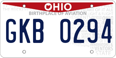 OH license plate GKB0294