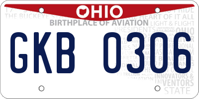 OH license plate GKB0306