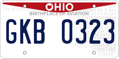 OH license plate GKB0323