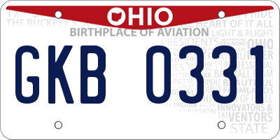 OH license plate GKB0331