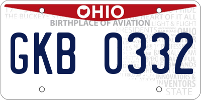 OH license plate GKB0332