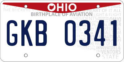 OH license plate GKB0341