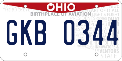 OH license plate GKB0344
