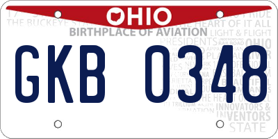 OH license plate GKB0348