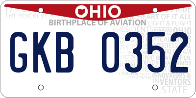 OH license plate GKB0352