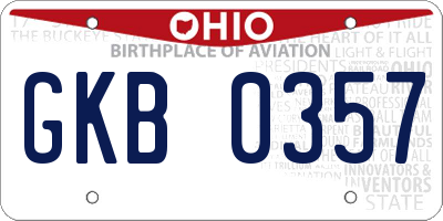 OH license plate GKB0357