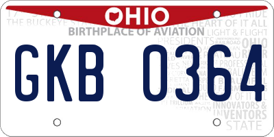 OH license plate GKB0364