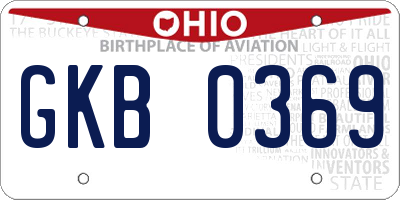 OH license plate GKB0369