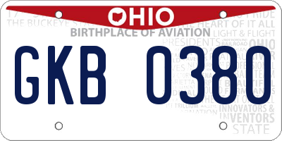 OH license plate GKB0380