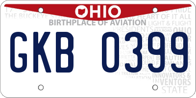 OH license plate GKB0399