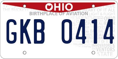 OH license plate GKB0414