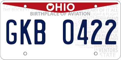 OH license plate GKB0422