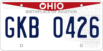 OH license plate GKB0426