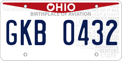 OH license plate GKB0432