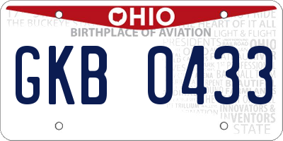 OH license plate GKB0433