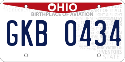 OH license plate GKB0434