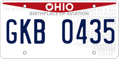 OH license plate GKB0435
