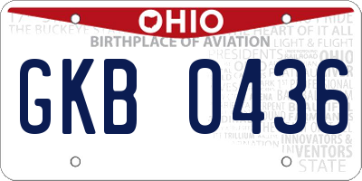 OH license plate GKB0436