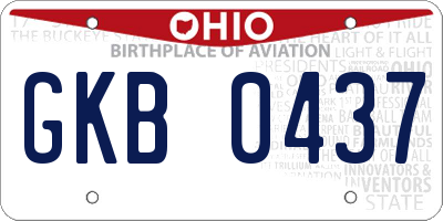 OH license plate GKB0437