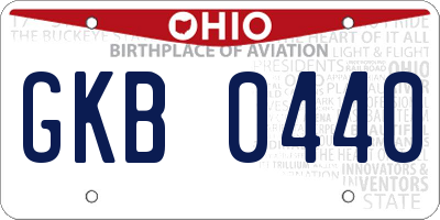 OH license plate GKB0440