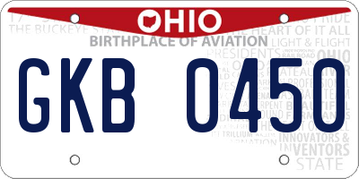 OH license plate GKB0450