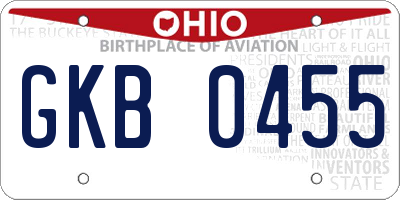 OH license plate GKB0455
