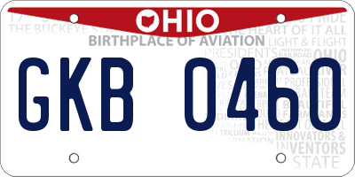OH license plate GKB0460