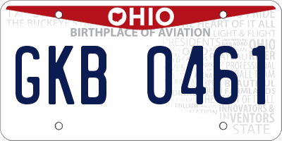 OH license plate GKB0461