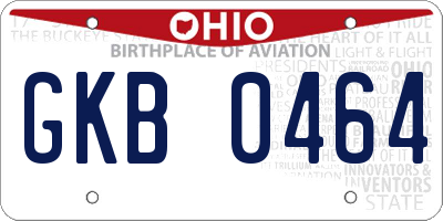 OH license plate GKB0464