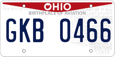 OH license plate GKB0466