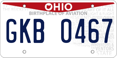 OH license plate GKB0467