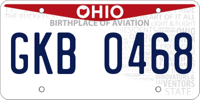 OH license plate GKB0468